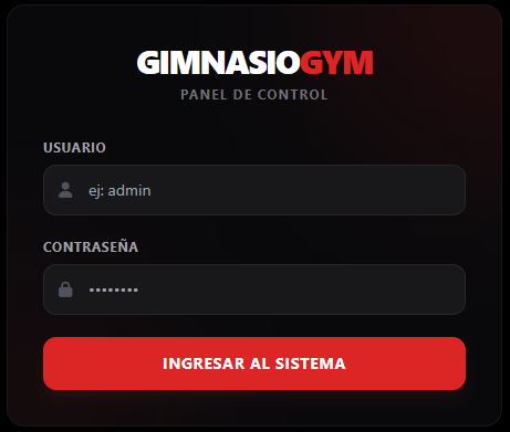 Login de Sistema para Gimnasios