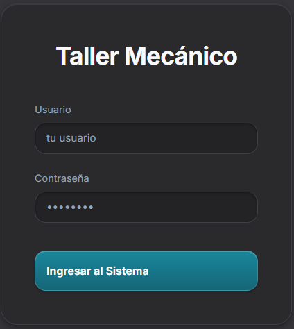 Login de Sistema para Talleres